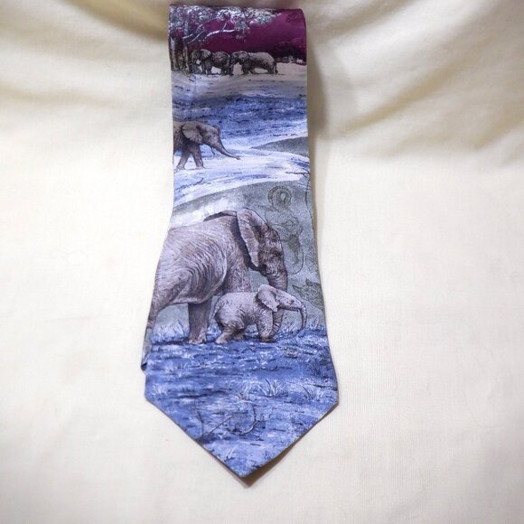 ~ TIE ~ Endangered Species :"AFTERNOON DRINK" ~ African Elephant - Picture 1 of 1